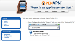 OpenVPN auf iPhone, iPad und iPod touch mit GuizmOVPN