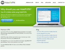 HideIP VPN Webseite